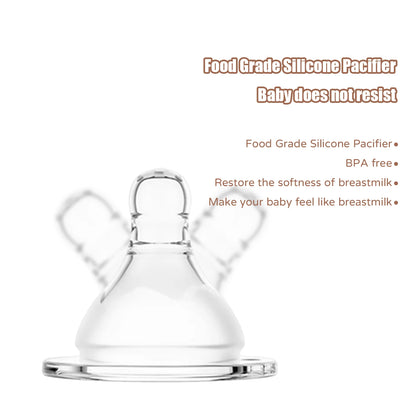 Baby Dinosaur Silicone Nipple Bottle – Imitation Breastfeeding with Straw Handle for Baby Boy & Girl