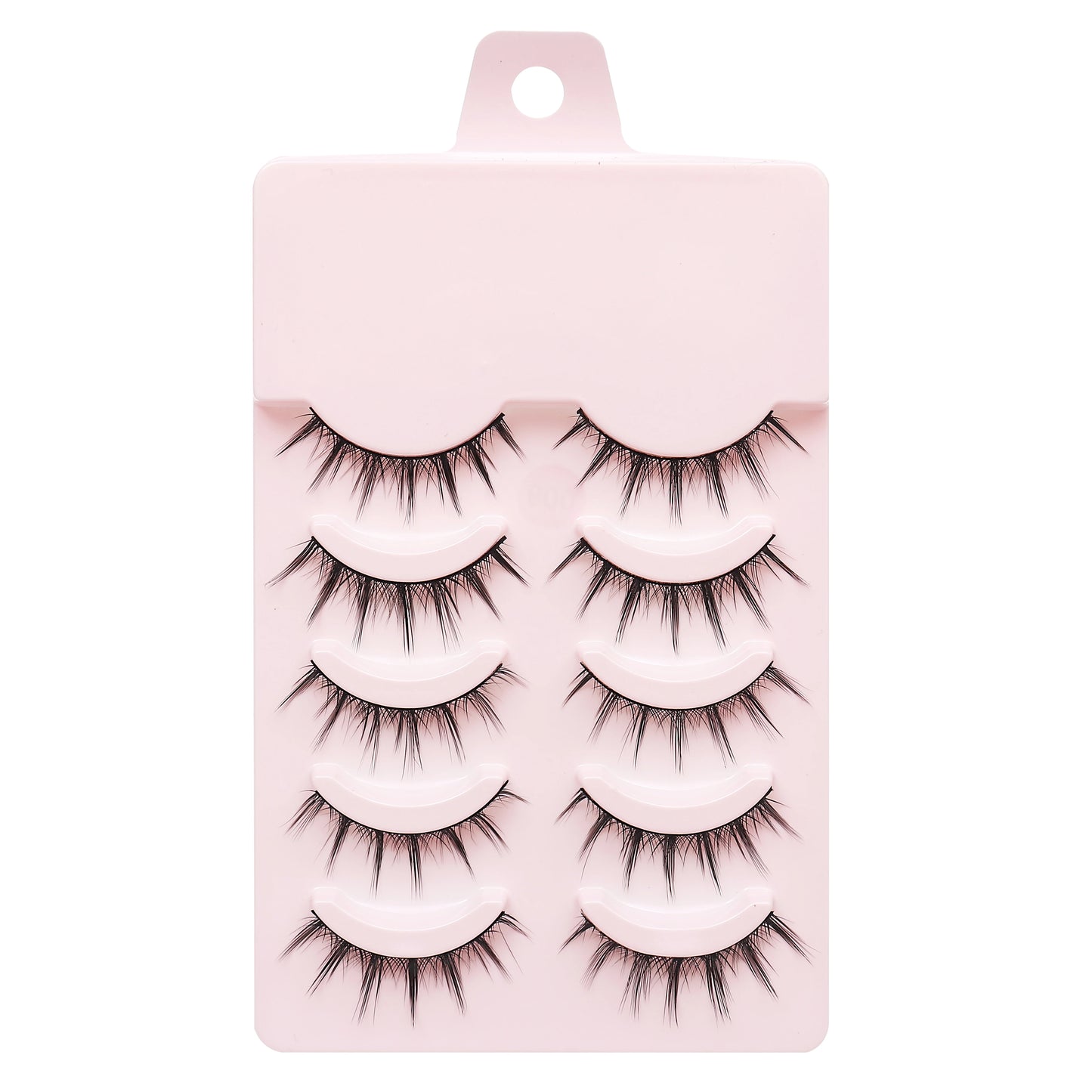 Manga Lashes 5 Pairs – Anime Cosplay Faux Mink Short Full Strip Lashes, Korean Natural Look, Clear Band Soft Eyelash Extensions
