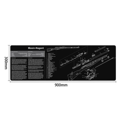 Gun Cleaning Rubber Mat Mouse Pad – AR15, AK47, Remington 870, GLOCK Gen4/Gen5, CZ-75, P220, P226, P229, Beretta 92, 1911 3D Work Mat