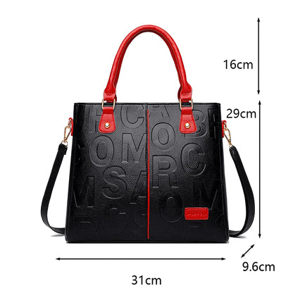 PU Leather Casual Crossbody Bag for Women - Luxury Designer Tote Handbag, Large Capacity Travel Shoulder Sac