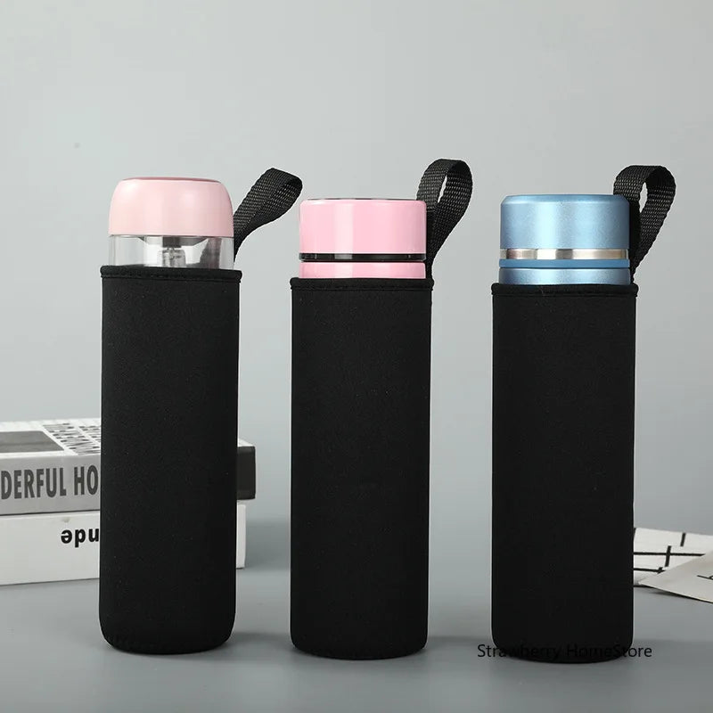 750/1000/1500ML Insulated Sport Water Bottle Case – Black Bottle Carrier, Mug Cup Cover for Outdoor & Gym
