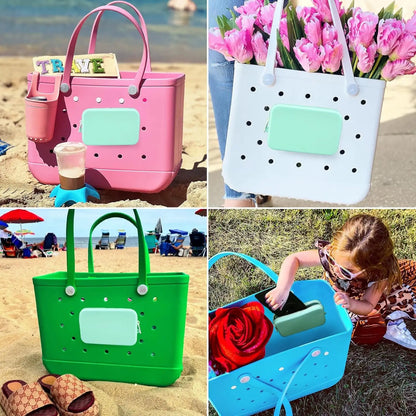 Silicone Phone Holder for Beach Bag – Soft Waterproof Insert Wallet Charm, Bo Bag Accessories Attachment for Beach Travel & Storage Convenience