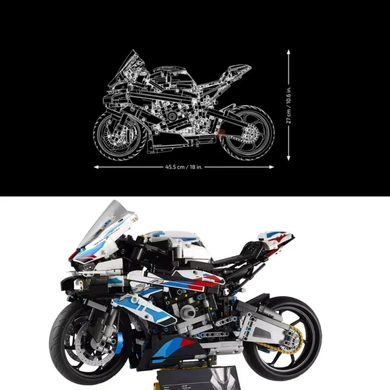 New Motorcycle Building Blocks – Simulation Model, Assembly Decoration Toy for Boys, Educational Creature Gift
