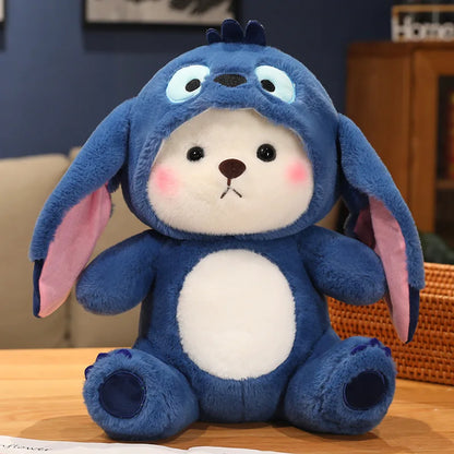 30cm Cute Bear-to-Disney Stitch Plush Toy – Soft Stuffed Cartoon Animal Doll, Perfect Birthday & Christmas Gift