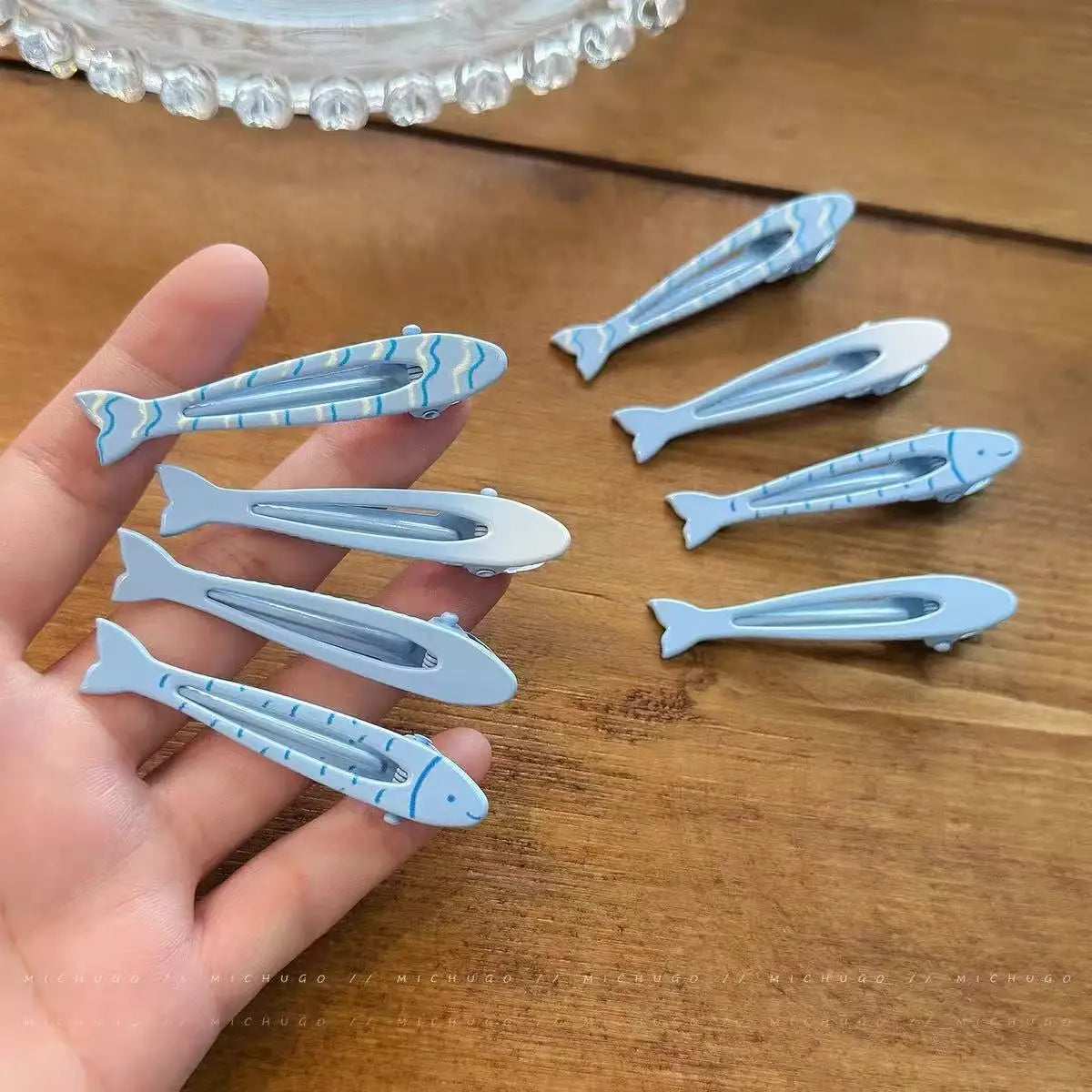 Cute Fish Hair Clips Set - 4PCS Blue & Yellow Elegant Side Hairpins for Women & Girls Fashion Accessories