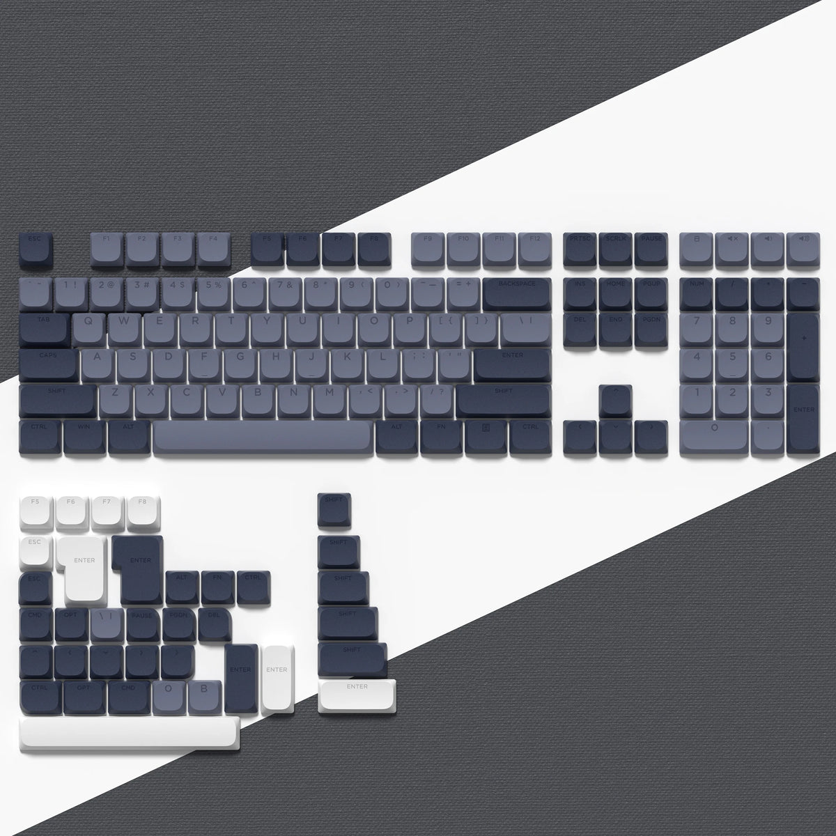 143-Key Low-Profile PBT Keycap Set - Double-Shot Keycaps for Gateron & Cherry MX Switches