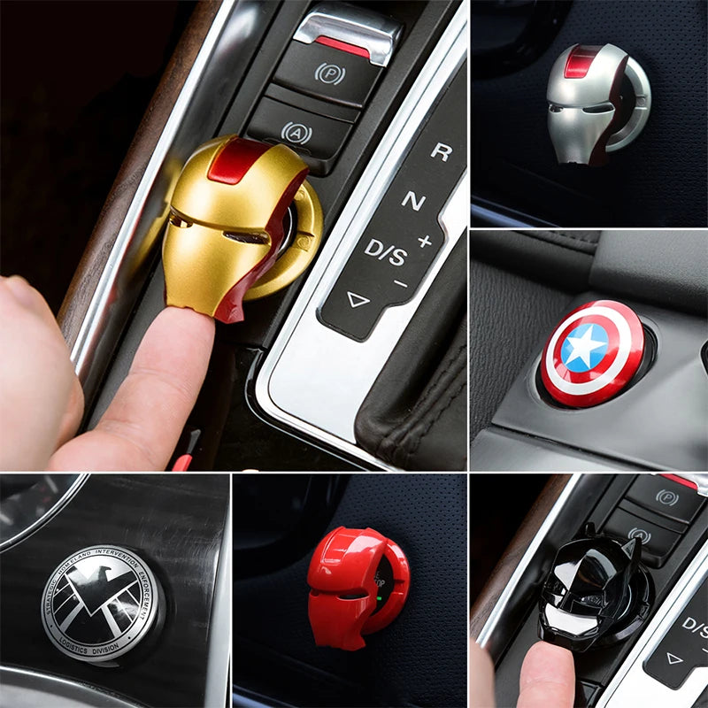 Iron Man & Spider-Man Car Ignition Switch Cover – Batman Sticker, Protective Trim Accessories & Gifts