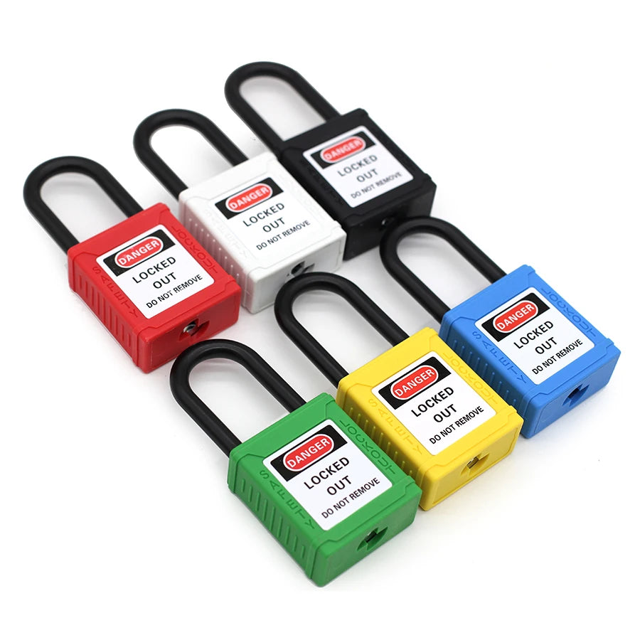 Industrial Safety Padlock – 38mm Nylon Shackle LOTO Lockout for Personal Power & Engineering Use