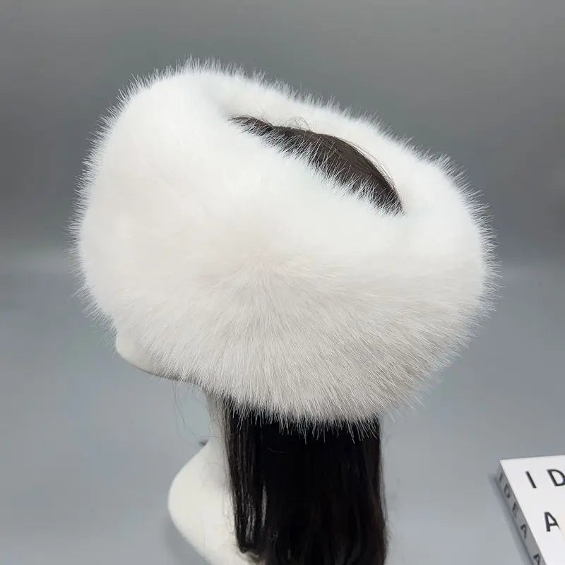 Fashion Fluffy Faux Fur Winter Hat – Women’s Warm Ear Protection Ski & Snow  Headband Cap