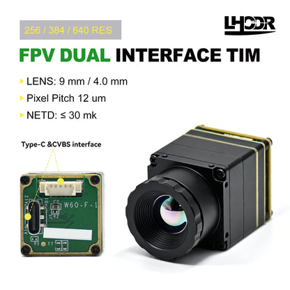 JS Thermal Camera - 256/384/640-9 FPV Thermal Imaging Camera Module with CVBS Interface for Drones