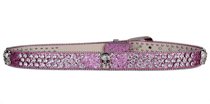 Rhinestone Skull Western Cowgirl Belt for Women & Girls – Studded PU Leather Country Style