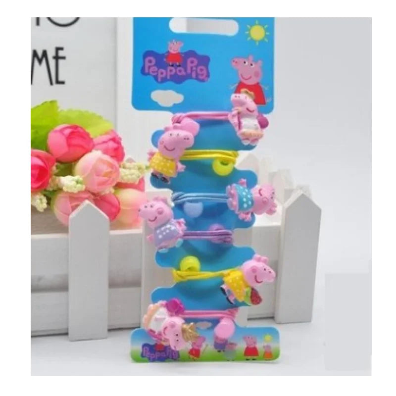 Peppa Pig Hairpins & Hair Rope Set – Kawaii Peppa Pig & George Bb Clips for Girls, Children’s Accessories for Students