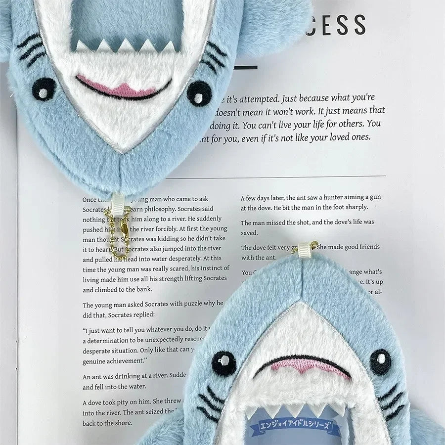 Shark Plush Card Holder - Cute Photo Storage Sleeve for ID Cards, Collectible Cards & Gift Accessories