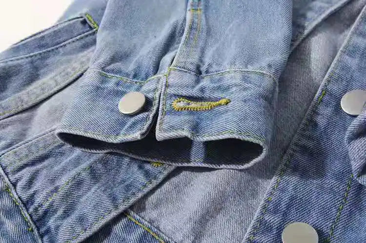 Women’s Denim Jacket – Spring & Autumn Short Coat, Casual Pink Jean Jackets, Loose Purple, Yellow & Blue Outerwear Tops