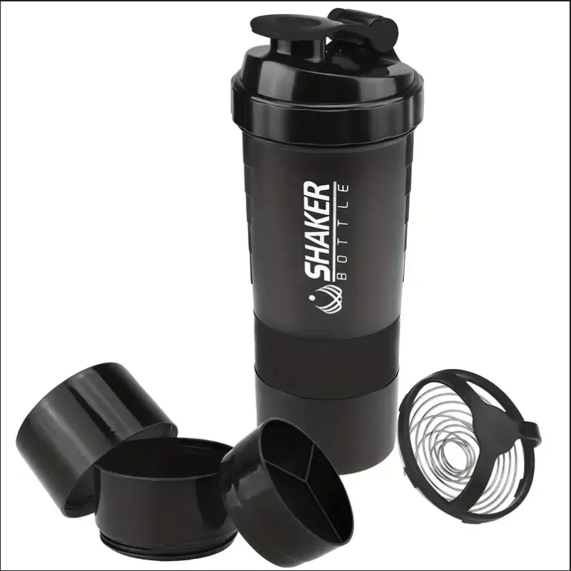 Shaker Bottle with Power Container - 2 Tier Protein Shake & Powder Sports Water Bottle for Gym & Fitness
