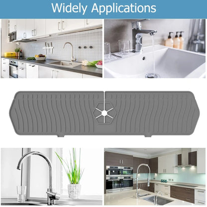 30/24 Inch Silicone Faucet Mat – Large Sink Splash Guard & Countertop Protector for Kitchen & Bathroom