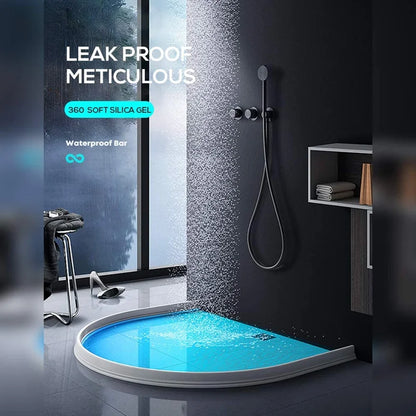 50mm Flexible Shower Water Dam - Bendable Bathroom Barrier for Wet-Dry Separation and Flood Prevention