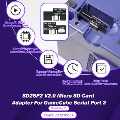 SD2SP2 V2.0 TF Card Adapter – GameCube Serial Port 2 SD Loader, Smooth Playback, Low CPU Usage