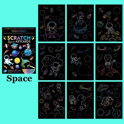 Children’s Scratch Painting Set – Colorful Cartoon DIY Drawing Toy for Early Education & Birthday Gifts