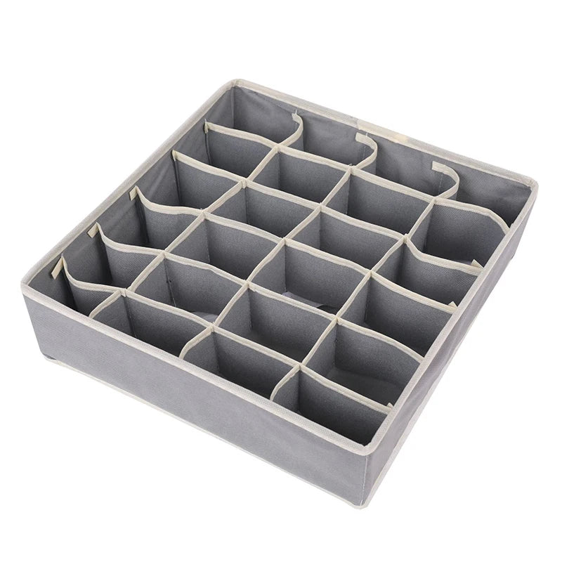 Foldable Underwear & Sock Organizer Box – Wardrobe Drawer Storage Divider for Bras, Pants, Scarves & Ties Closet Organizer
