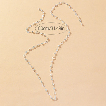 Heart O-Ring Punk Rock Necklace – Stainless Steel Cuban Chain Y-Necklace for Women