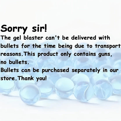 Electric Gel Gun – Transparent Black Fully Automatic Splatter Ball Toy for Outdoor Shooting Games (No Bullets)