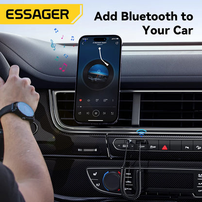 Essager USB Bluetooth 5.0 Receiver – 3.5mm AUX Car Audio Adapter Wireless Music Transmitter for Speakers & Handsfree Calling