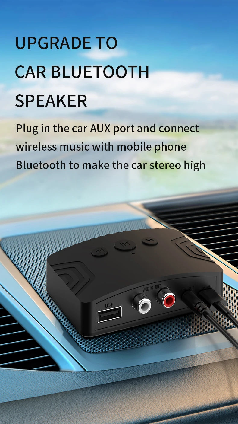Bluetooth 5.3 Audio Receiver – 3.5mm AUX, RCA & USB Wireless Music Adapter for Car & Speaker