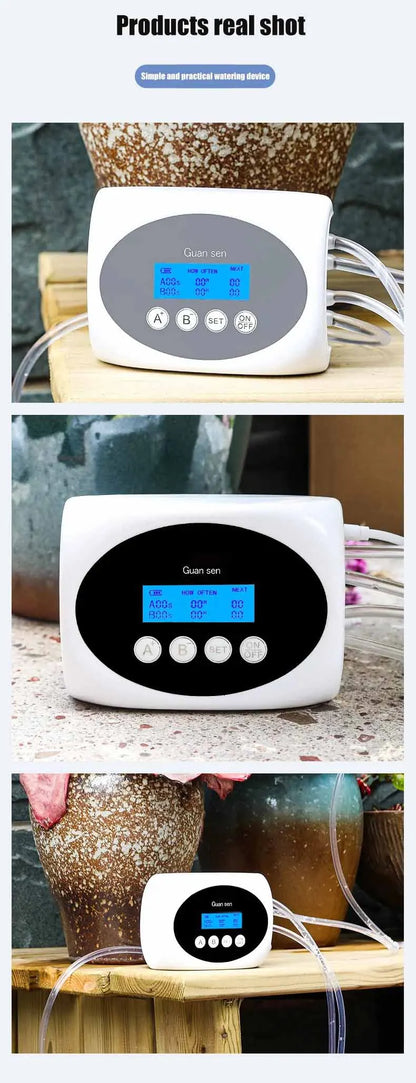 Solar Double Pump Automatic Drip Irrigation System – Smart Watering Timer for Garden & Potted Plants
