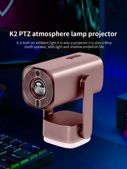 Salange K2 4K Smart Projector - Android 11, Built-in Battery, Bluetooth Speaker, WiFi, Auto Focus & Keystone, Outdoor Movie Ready