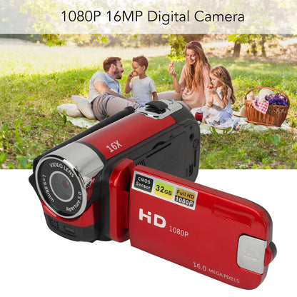 D90 1080P 16MP Digital Camera – 2.4" Rotatable Screen, 16X Zoom, HD Video Recorder with Fill Light