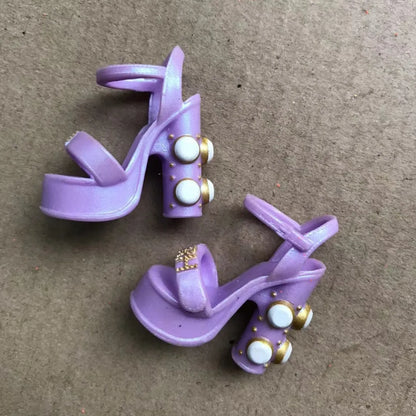 Rainbow Doll Shoes – Boots, Sandals & High Heels for DIY Doll Dressing in Black, Green & Red
