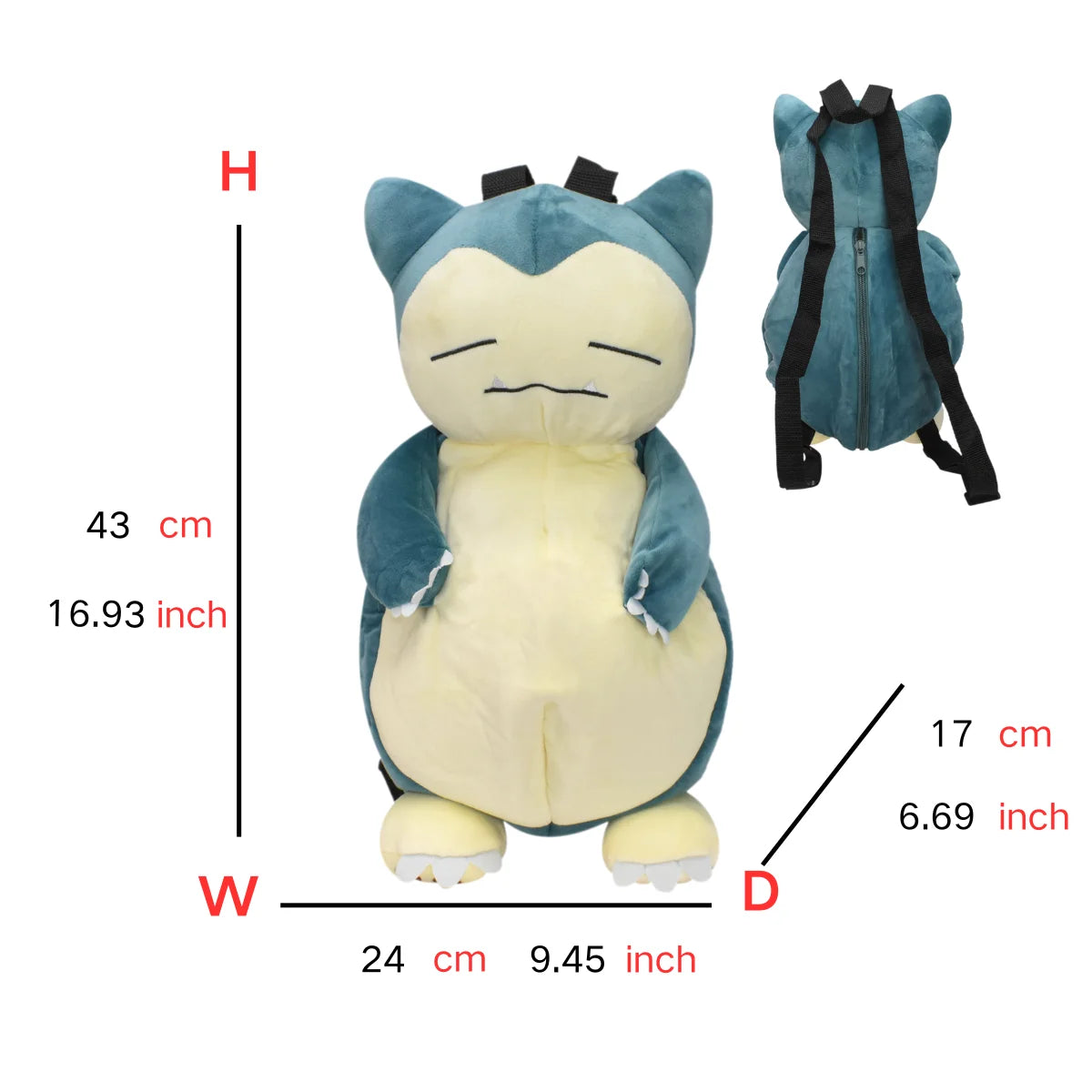 Pokémon Plush Backpack — Gengar, Mimikyu, Eevee, Snorlax, Charmander, Charizard, Mew, Rowlet Stuffed Toy Shoulder Bag for Kids & Gifts