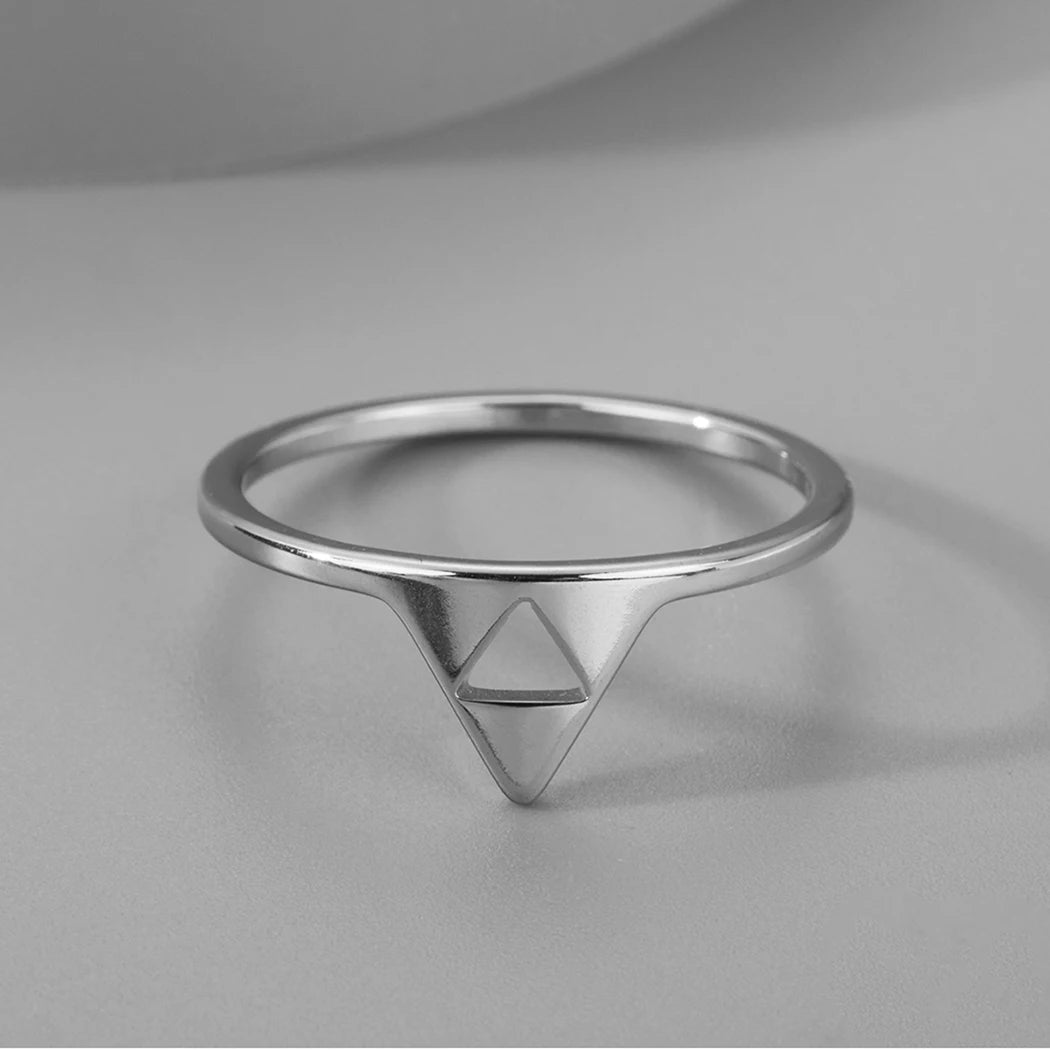 Kinitial Vintage Stainless Steel Triforce Triangle Ring – Men’s Simple Jewelry Gift