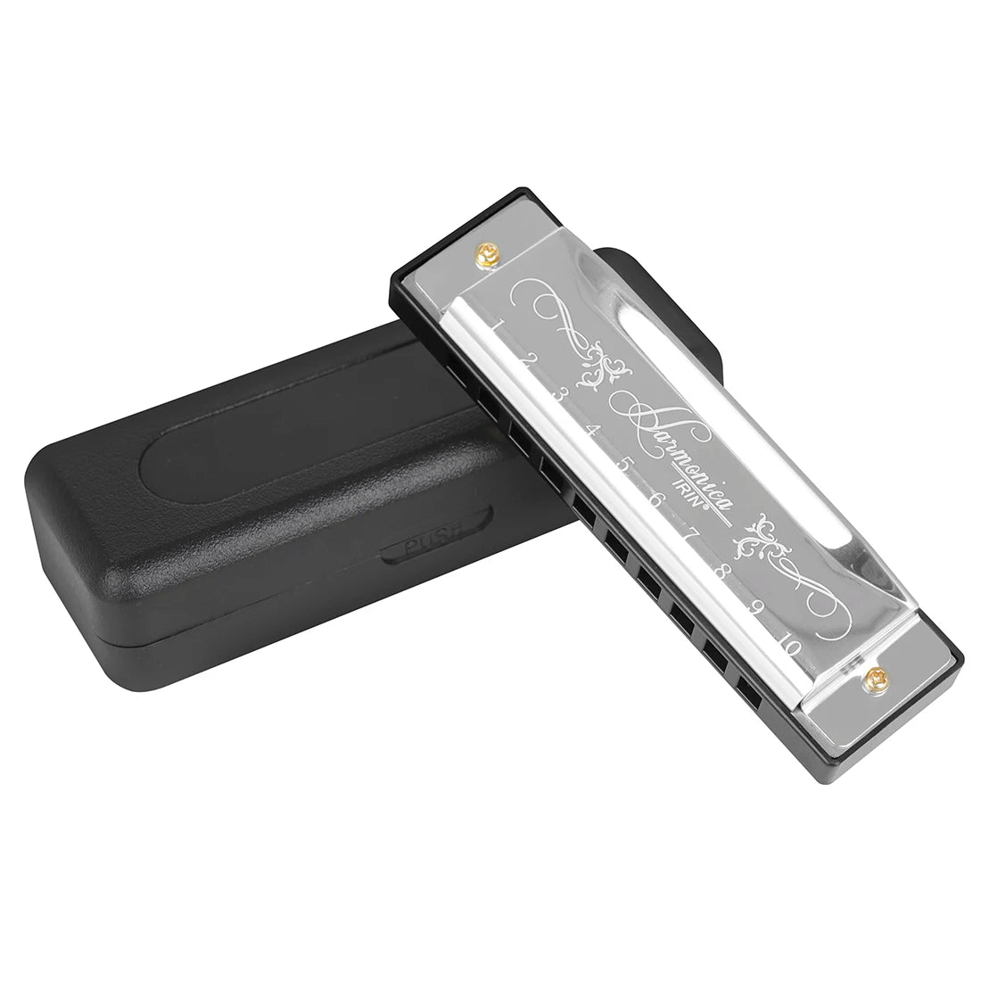 IRIN 10 Hole C Key Harmonica - Colorful Beginner Woodwind Instrument for Music Learning & Performance