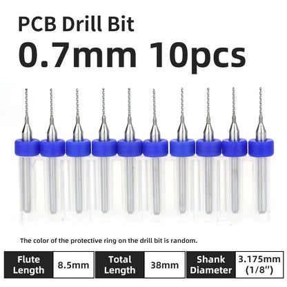 0.1–1.0mm Micro Carbide PCB Drill Bit Set – Tungsten Steel Bits for CNC, Wood & Circuit Board Precision Drilling