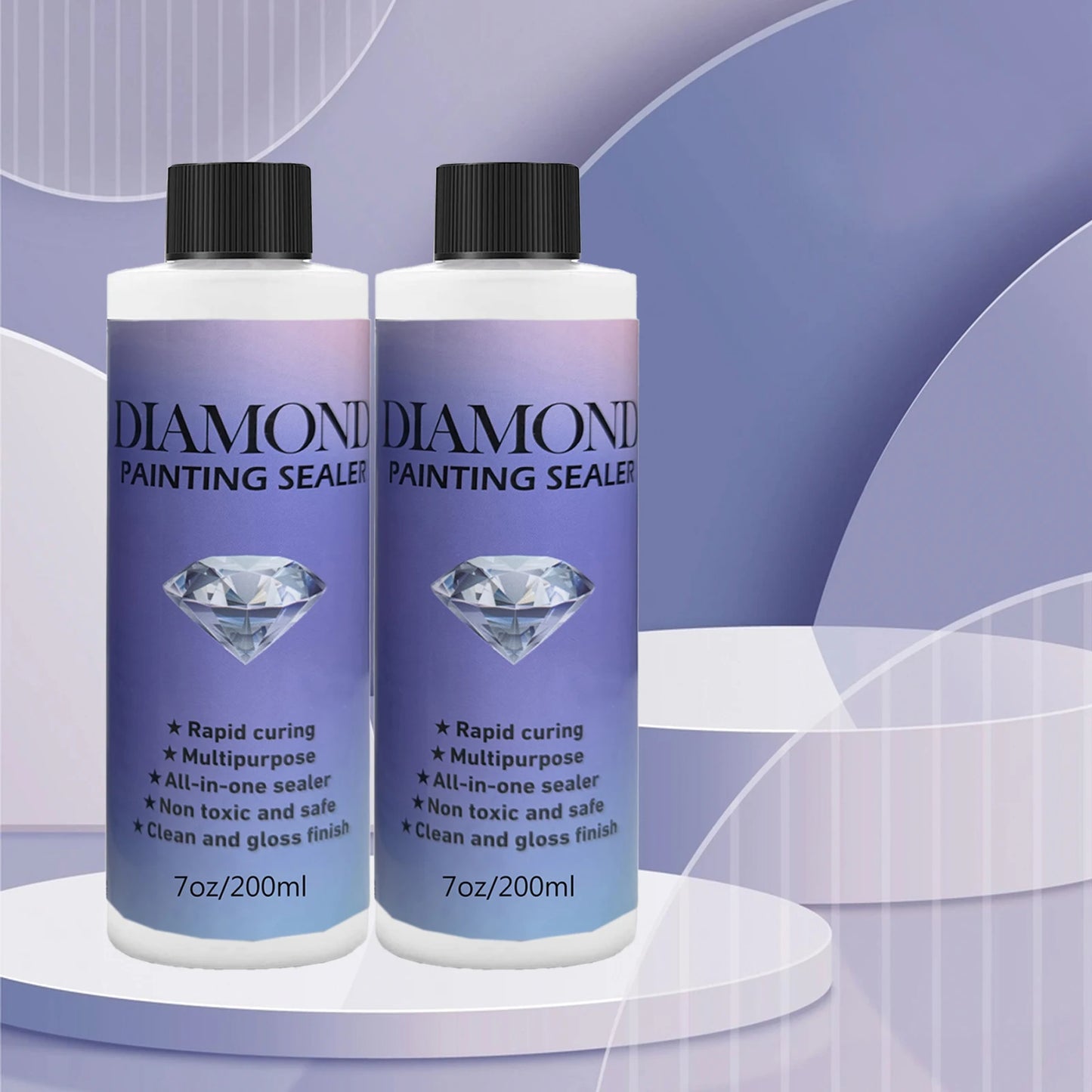 60ML/120ML/200ML Diamond Painting Sealer – Glue with 3 Brushes for Permanent Hold & Shine Effect, Puzzle Art Sealer