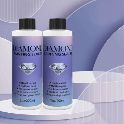Diamond Painting Sealer Glue with Brushes — 60ML/120ML/200ML Permanent Hold & Shine Puzzle Coating Set