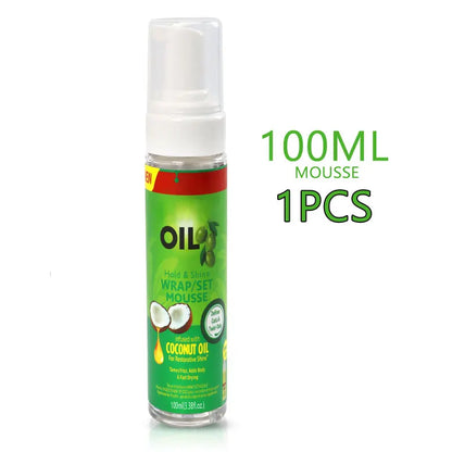 Wrap Foam Hair Mousse – Strong Hold Setting Lotion for Natural Hair, Moisturizing Curl & Shine Mousse