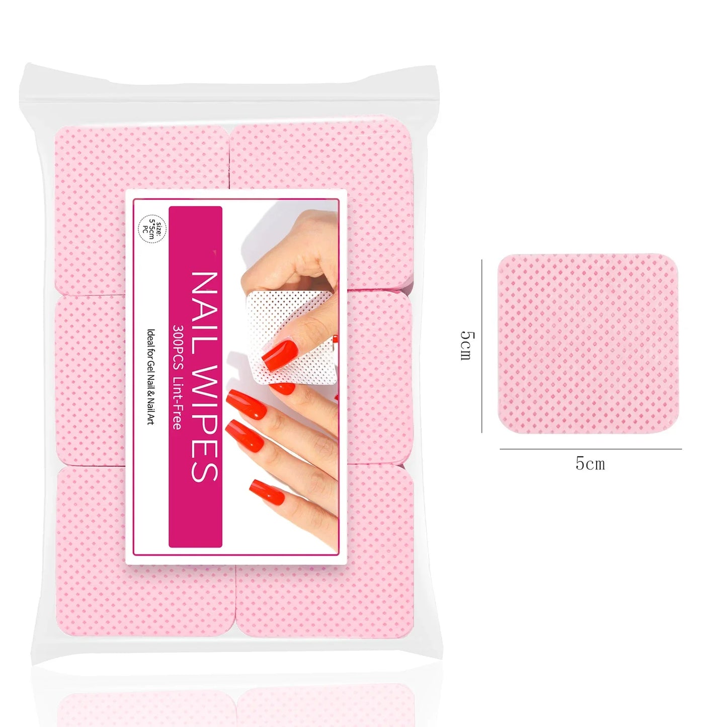 Lint-Free Nail Wipes - 300pcs Cotton Pads for Gel Polish Removal & Nail Cleaning