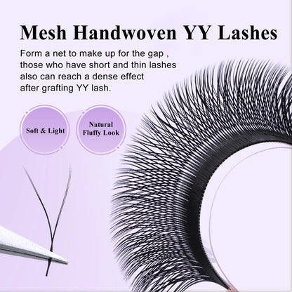 Wendy Lashes YY Shape Eyelash Extensions – Automatic Flowering W-Shape 3D-8D Premade Black Lashes