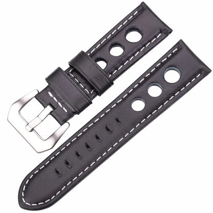 Vintage Genuine Cowhide Leather Watch Strap – 20mm 22mm 24mm Watchband with Pin Buckle for Men & Women