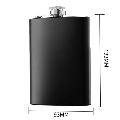 6/8/12oz Stainless Steel Full-Black Hip Flask with Funnel – Pocket Flask for Alcohol, Whiskey, Screw Cap (KC0139)