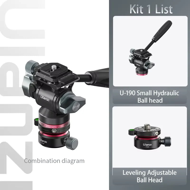 Ulanzi U-190 Panoramic Tripod Head – Hydraulic Fluid Video Damping Head for DSLR, Monopod & Mobile Camera Stand