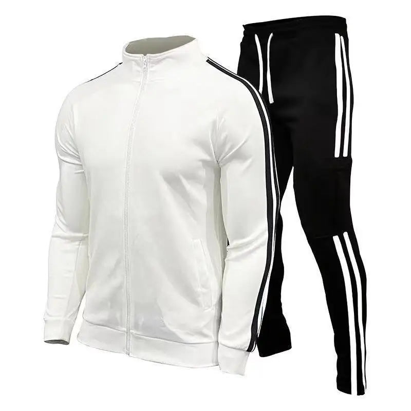 Men’s Zipper Stand Collar Workout Set Sports Tracksuit Sweatshirt & Jogger Fitness Running Training Outfit 2024 New Activewear Set