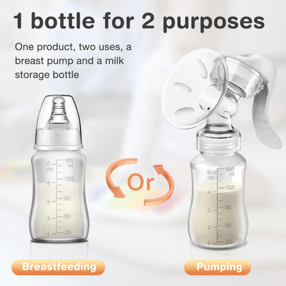 Dr.Isla Manual Breast Pump – BPA-Free Baby Nipple Suction Milk Feeding Bottle for Postpartum Care
