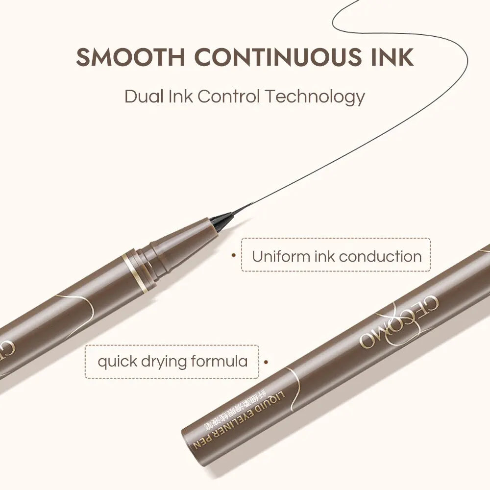 GECOMO 0.01mm Liquid Eyeliner – Super Slim, Waterproof, Quick-Dry, Long-Lasting & No-Smudge Pencil