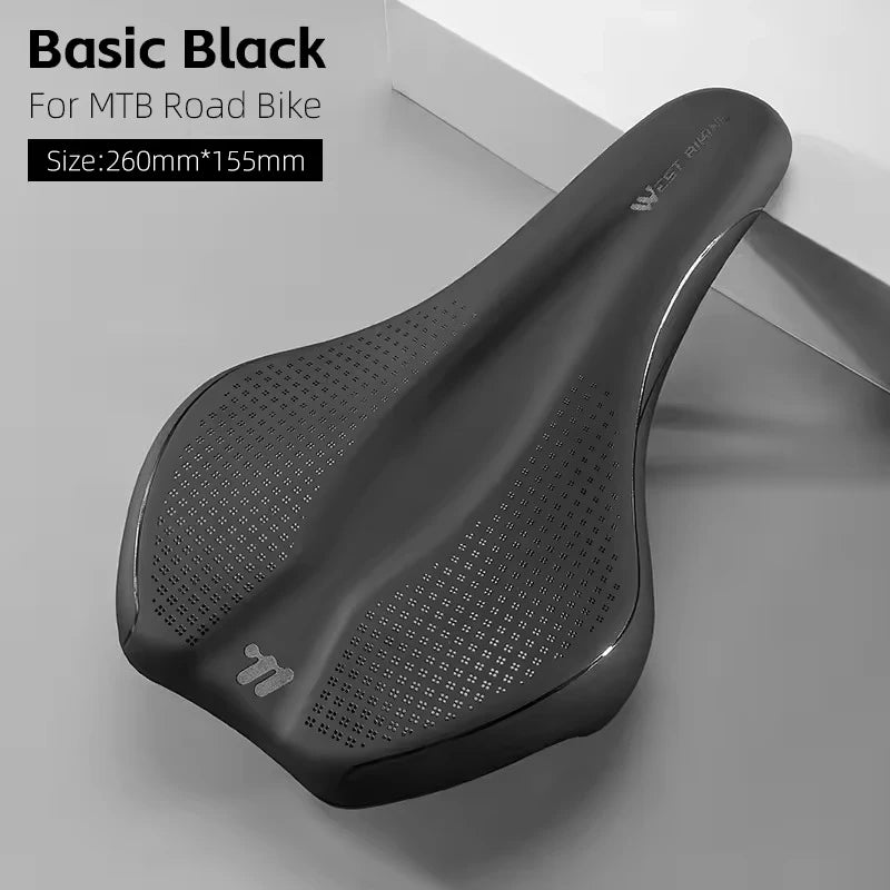 WEST BIKING Bicycle Saddle - Comfortable Hollow PU Leather Road Bike Seat Cushion for Cycling