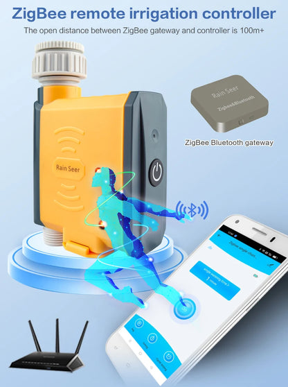 Rain Seer Tuya Zigbee Garden Watering Timer – WiFi Irrigation System with Mobile Remote Control