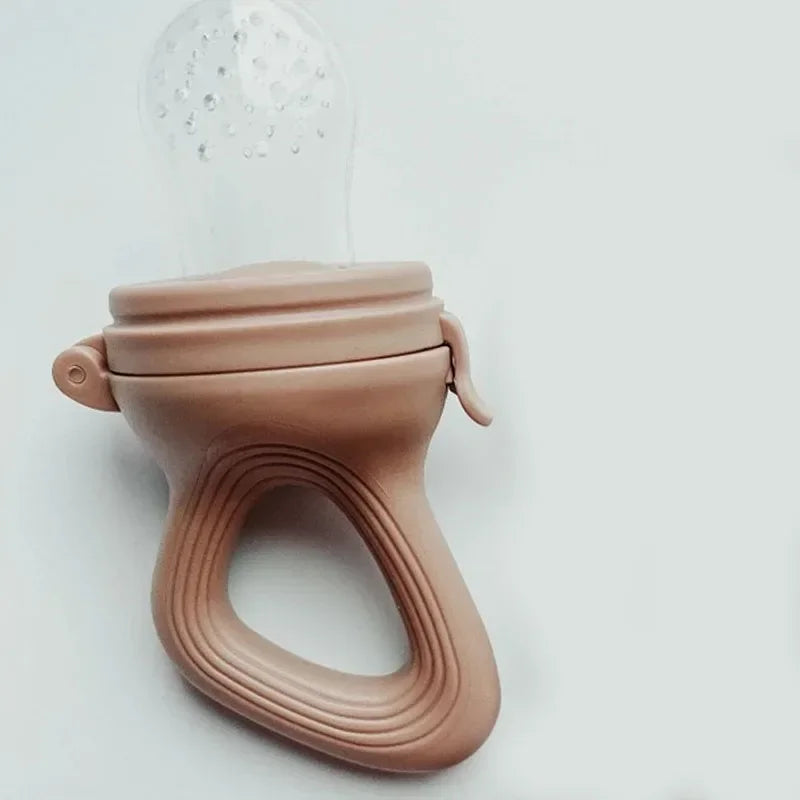 Silicone Baby Fruit Feeder with Cover - Fresh Food Nibbler Teething Pacifier for Baby Feeding